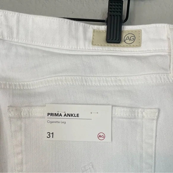 New! AG Adriano Goldschmied Prima Ankle Cigarette Leg Jeans in White - Size 31 - Picture 10 of 10